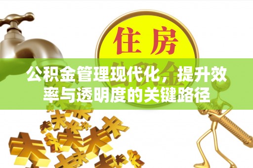 温江公积金管理现代化，提升效率与透明度的关键路径